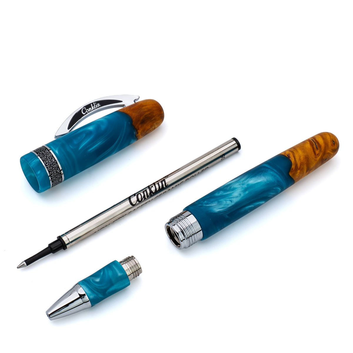 Conklin 1898 Limited Edition Spectra Fusion Rollerball Pen Blue Chrome