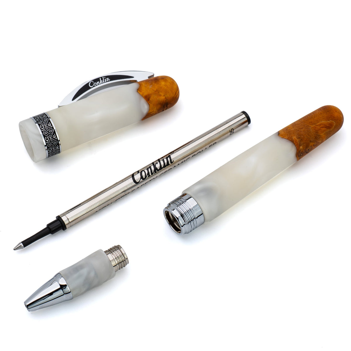 Conklin 1898 Limited Edition Spectra Fusion Rollerball Pen White Chrome