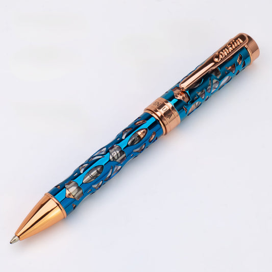 Conklin Endura Deco Crest Ballpoint Pen Demo/Blue/Rose Gold