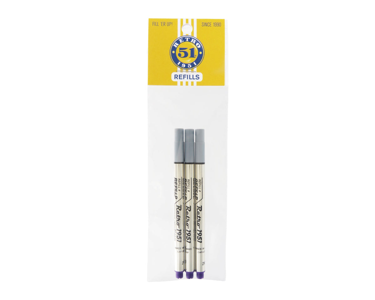Purple Capless Rollerball Refill 3pk