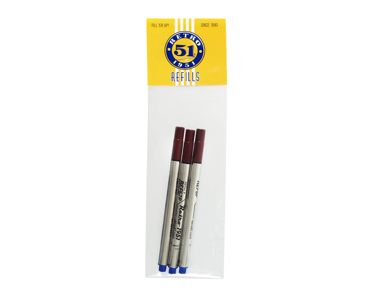 Blue Capless Rollerball Refill 3pk
