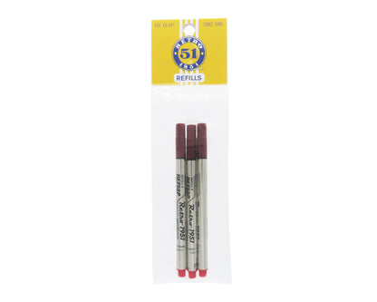 Red Capless Rollerball Refill 3pk