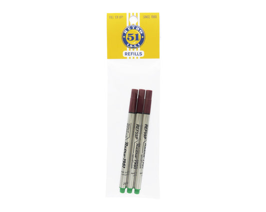 Green Capless Rollerball Refill 3pk
