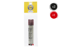 2 Black + 1 Color Rollerball Refill 3pk
