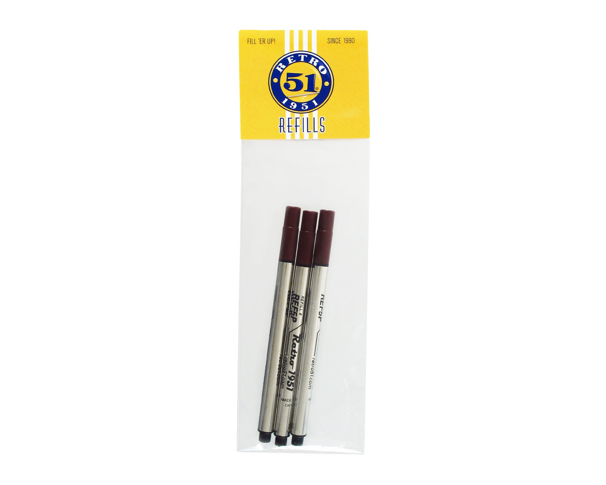 Black Capless Rollerball Refill 3pk
