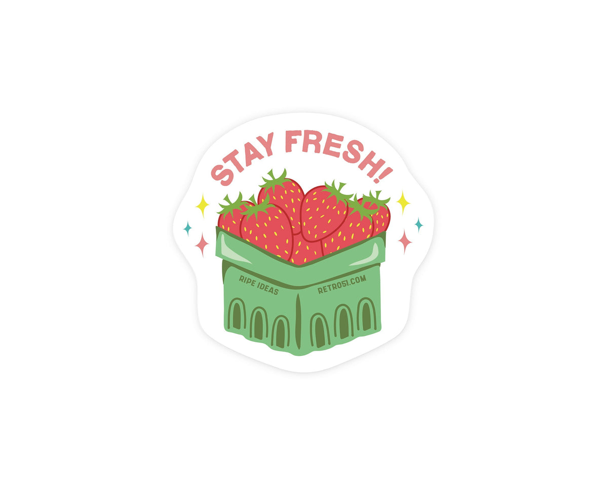 'Stay Fresh' Strawberries Sticker