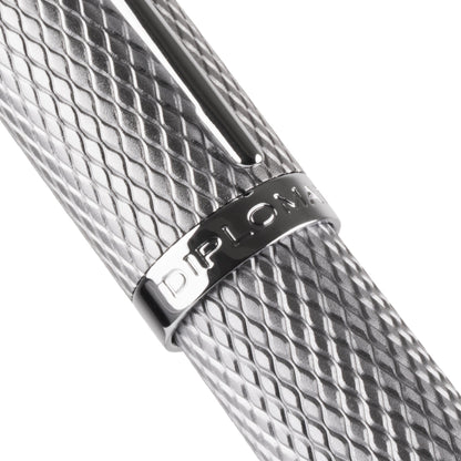 Diplomat Viper Silver Guilloche Fountain Pen Fine/Medium Nib